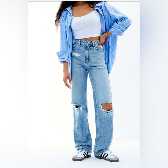 PacSun Light Indigo Ripped '90s Boyfriend Jeans Women’s Size 27 - Picture 2 of 8